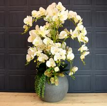 Load image into Gallery viewer, Luxury Faux White Zest Large Orchid Arrangement