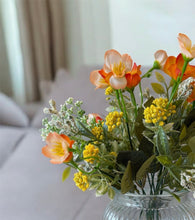 Load image into Gallery viewer, Orange Purple Floral Vase Arrangement