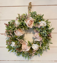 Load image into Gallery viewer, Blush Rose Circle wreath