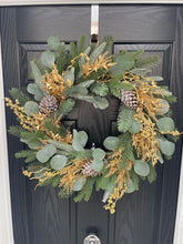 Load image into Gallery viewer, Christmas Gold Berry & Pinecone Spruce Door wreath