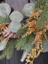 Load image into Gallery viewer, Christmas Gold Berry & Pinecone Spruce Door wreath