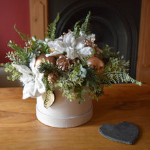 Load image into Gallery viewer, Gold Christmas Flower Arrangement Box