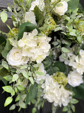 Load image into Gallery viewer, White Hydrangea Wreath