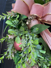 Load image into Gallery viewer, Christmas Pink Bow Door Wreath ~ Handmade