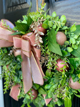 Load image into Gallery viewer, Christmas Pink Bow Door Wreath ~ Handmade