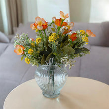 Load image into Gallery viewer, Orange Purple Floral Vase Arrangement
