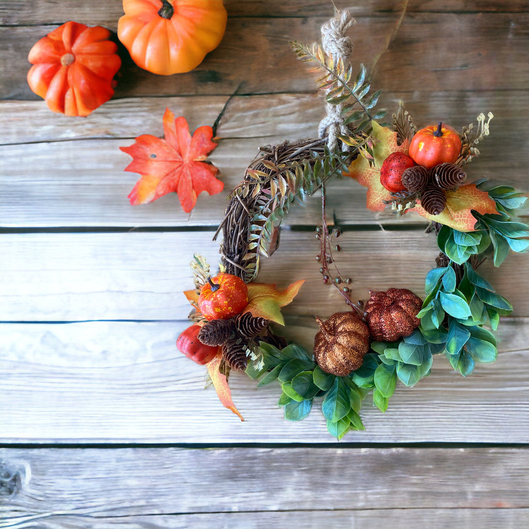 Autumn Glitter pumpkin Wreath