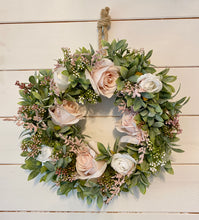 Load image into Gallery viewer, Blush Rose Circle wreath
