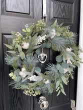 Load image into Gallery viewer, Christmas Spruce &amp; White berry Christmas wreath Large
