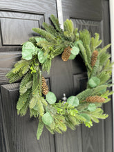Load image into Gallery viewer, Christmas Spruce Foliage wreath with pinecones ON SALE NOW WITH 25% OFF!
