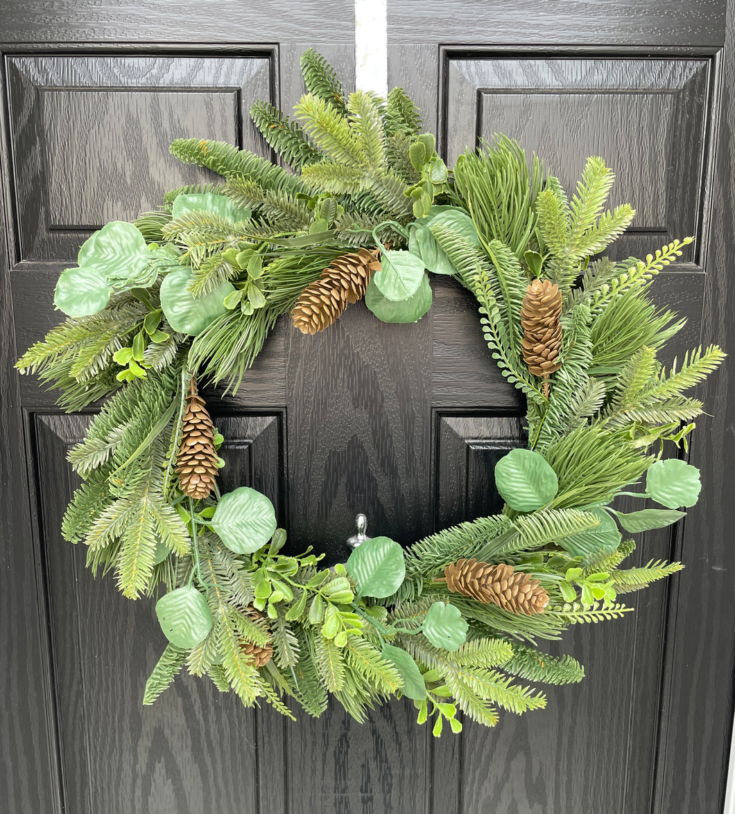 Christmas Spruce Foliage wreath with pinecones ON SALE NOW WITH 25% OFF!