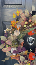 Load and play video in Gallery viewer, Large Luxury Autumn Pumpkin &amp; Thicket Wreath
