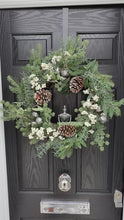 Load and play video in Gallery viewer, Premium Nobel Berry &amp; Jingle bell large door wreath
