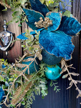 Load image into Gallery viewer, Christmas Luxury Teal Christmas Wreath ~ Handmade
