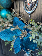 Load image into Gallery viewer, Christmas Luxury Teal Christmas Wreath ~ Handmade
