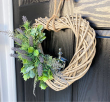 Load image into Gallery viewer, Heart Shaped Lavender Wreath ~ Handmade
