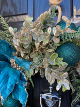 Load image into Gallery viewer, Christmas Luxury Teal Christmas Wreath ~ Handmade
