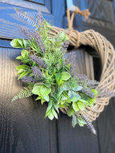 Load image into Gallery viewer, Heart Shaped Lavender Wreath ~ Handmade
