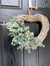 Load image into Gallery viewer, Eucalyptus Heart Wreath ~ Handmade
