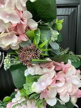 Load image into Gallery viewer, Large Pink Hydrangea Wreath
