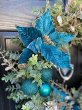 Load image into Gallery viewer, Christmas Luxury Teal Christmas Wreath ~ Handmade
